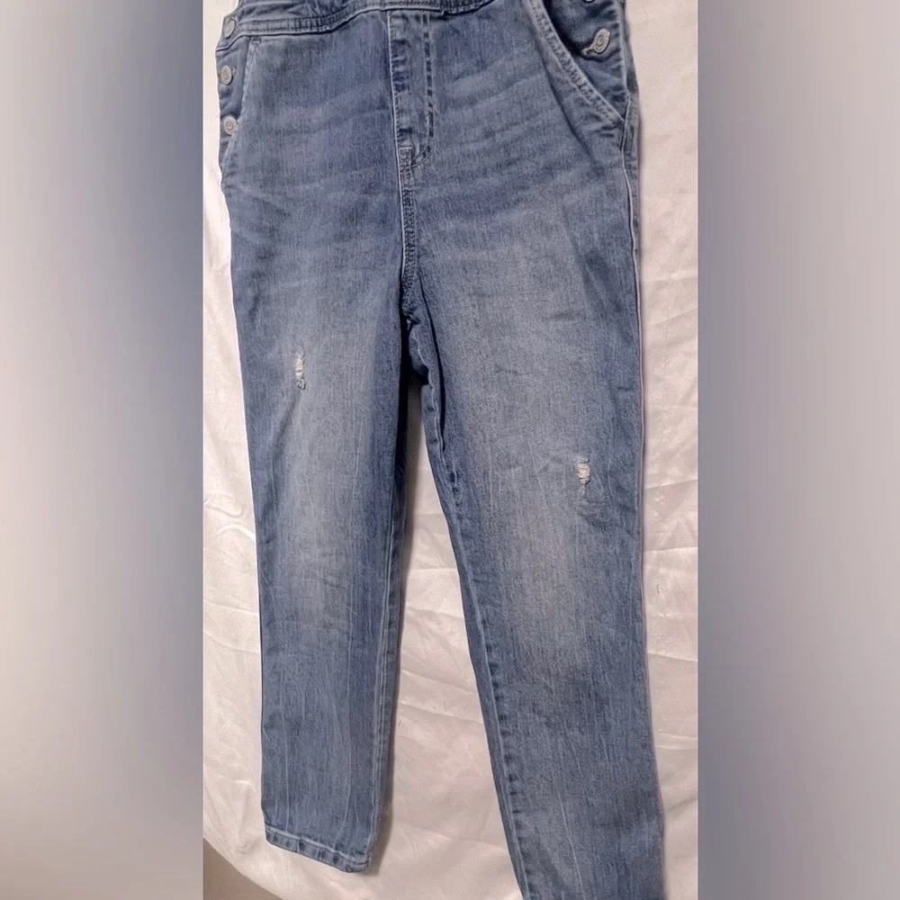 Cat & Jack Classic Blue Denim Overalls | Fall | Trendy | Casual | Cotton - Picture 3 of 15